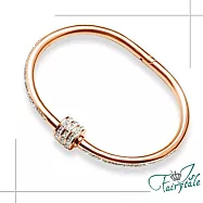 【伊飾童話】璀璨圓珠*鈦鋼玫瑰金碎鑽手環