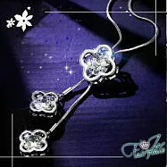 【伊飾童話】光輝四葉草*水鑽白銀流蘇伸縮長鍊