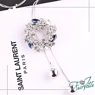 【伊飾童話】楓葉花圈*球球白銀流蘇伸縮長鍊