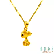 甜蜜約定2SWEET 勇敢向前史奴比Snoopy立體黃金墜子 送黑皮繩項鍊