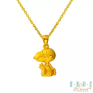 甜蜜約定2SWEET 我的一片天史奴比Snoopy立體黃金墜子 送黑皮繩項鍊