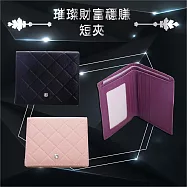 施華洛世奇元素 璀璨財富穩賺 真皮革短夾 黑色