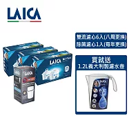 【LAICA 萊卡】一年份濾心組 bi-flux雙流濾心六入+除菌濾心一入 瞬熱/濾水壺專用 義大利進口 F2M GermSTOP