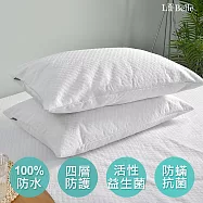 義大利La Belle《尊爵典藏》Chrisal活性益生菌防蟎抗敏透氣防水信封式保潔枕套-2入