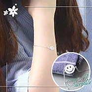 【伊飾童話】療癒微笑*絲光白銀韓風細手鍊