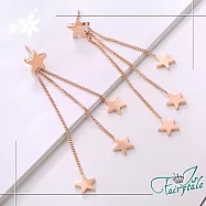 【伊飾童話】幻影流星*鈦鋼玫瑰金流蘇垂墜耳環