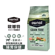 ownat 歐娜特 3kg 無穀天然鮮肉糧 全齡犬 熟齡犬 放牧雞肉與火雞 放牧小羔羊 腸胃關節保健 挑嘴低敏配方 - 全齡犬(大顆) 放牧雞與火雞 腸胃3kg
