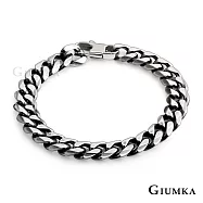 GIUMKA古巴鏈手鏈中性仿舊採黑鍊條造型粗曠街頭風聖誕節交換禮物MH08010 22 銀色染黑小款手鍊