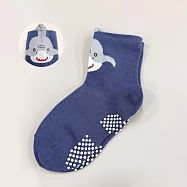 【ONEDER 旺達棉品】兒童造型短襪 台灣製棉襪 老虎 鯊魚 獅子童短襪 腳底止滑 OD-D201~OD-D204 鯊魚-深藍 OD-D203-2