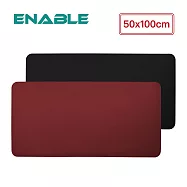 ENABLE 雙色皮革 大尺寸 辦公桌墊/滑鼠墊/餐墊(50x100cm)- 紅色+黑色