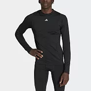 Adidas Tf Cr Ls Tee [HD3521] 男 長袖上衣 運動 訓練 細刷毛 保暖 小高領 亞洲版 黑