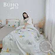 《BUHO》台灣製LYOCELL萊賽爾 單人床包+單人兩用被三件組 《AB有熊森林》