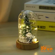 【iSFun】雪花聖誕*玻璃罩桌上擺飾小夜燈 小號聖誕老人12cm