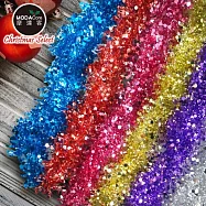 摩達客-2米(200cm) 4吋亮光鑽石金蔥彩條(3條一組-顏色隨機出貨) 可掛聖誕樹/門窗邊/牆沿/派對裝扮用