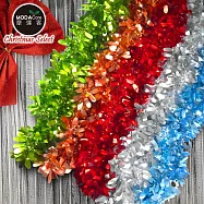 摩達客-2米(200cm) 4吋霧光水滴金蔥彩條(3條一組-顏色隨機出貨) 可掛聖誕樹/門窗邊/牆沿/派對裝扮用