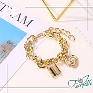 【伊飾童話】個性嘻哈*歐美中性粗鐵鍊手鍊 金