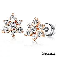 GIUMKA後鎖式耳釘耳環冰雪花戀栓扣式造耳飾精鍍正白K一對價格聖誕節交換禮物MF04124 無 C款玫金色一對
