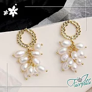 【伊飾童話】果實圈圈*金繽珍珠S925銀針耳環