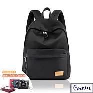 【OMNIA】買就送鑰匙包-聰明收納率性尼龍筆電後背包- 黑色