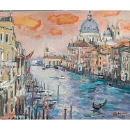 【玲廊滿藝】胡令豪-貢多拉遊河53x64cm