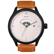 SPIRAL系列簡約圈紋法國真皮錶帶手錶/SP-12001 墨綠