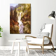 【御畫房】山谷飛瀑之三 國家一級畫師手繪油畫60×90cm VF-109 (客製商品)