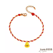 J’code真愛密碼金飾 真愛-卡娜赫拉的小動物-愛戀P助和粉紅兔兔硬金編織手鍊-捲金鍊款
