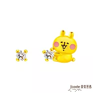 J’code真愛密碼金飾 真愛-卡娜赫拉的小動物-小亮點粉紅兔兔黃金耳環