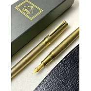 3952老山羊-西拉雅 復古風古黃銅 鍍金鋼尖鋼筆-經典方格紋 -經典方格紋