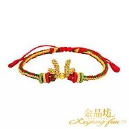 【金品坊】黃金聖誕節一鹿有你金珠手繩 0.03錢&plusmn;0.01(3色可選) 聖誕紅配綠