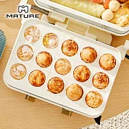 MATURE美萃 陶瓷章魚燒盤(夾心陶瓷爐專用) 白色