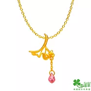 幸運草金飾 清恬黃金墜子 送玫瑰鋼項鍊