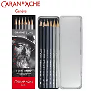CARAN d&rsquo;ACHE GRAPHITE PENCIL專家級鐵盒素描鉛筆6入