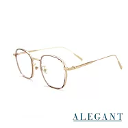 【ALEGANT】韓流復古釉光金溫莎圈橢圓光學框UV400濾藍光眼鏡