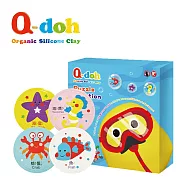Q-doh 黏土拼圖創作板海洋動物4入組