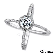 GIUMKA交叉戒指S925純銀戒子美艷動人擬真鑽生日禮物推薦主鑽約0.8克拉銀色單個價格MRS07074 7 美國圍7號