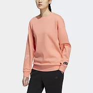 Adidas GFX Sweat [HZ3003] 女 長袖上衣 衛衣 亞洲版 運動 休閒 新年款 棉質 柔軟 粉橘 L 橘