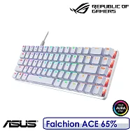 【送原廠ROG電競鼠墊】ASUS 華碩 Falchion ACE 65% 有線電競鍵盤 白色 中文 青軸