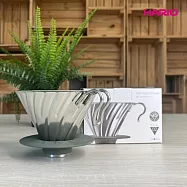 【HARIO】日本製V60戶外旅行露營登山用金屬不鏽鋼濾杯 (1~4人份) O-VDM-02-HSV可拆卸式底座