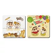 【Shinchan 蠟筆小新】軟式珪藻土吸水杯墊 珪藻土杯墊 蠟筆小新 (2入/組) (10*10*0.5cm) 水果甜點