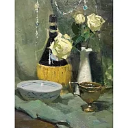 【玲廊滿藝】李喬煒-白色玫瑰花靜物31.5x41cm