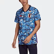Adidas JFA H JSY [ED7350] 男 短袖上衣 T恤 運動 足球 日本隊 主場球衣 亞洲版 V領 藍