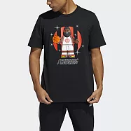 Adidas HDN LEGO SS [GU2714] 男 短袖 上衣 T恤 運動 籃球 哈登 樂高 亞洲版 寬鬆 黑 L 黑