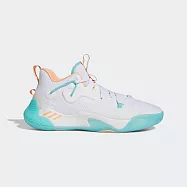 Adidas Harden Stepback 3 [GW4215] 男 籃球鞋 運動 球鞋 大鬍子 哈登 緩震 白 藍綠 27.5cm 白/橘