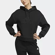 Adidas Met Hood Nov T1 [HM7106] 女 連帽上衣 帽T 運動 訓練 休閒 簡約 亞洲版 黑 M 黑