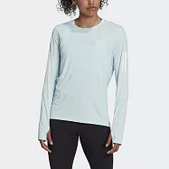Adidas Otr Ls Tee [HL1543] 女 長袖上衣 運動 跑步 健身 吸濕 排汗 反光 亞洲版 水藍 L 水藍