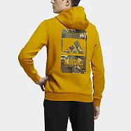 Adidas FI Logohood SWT [H39274] 男 連帽上衣 帽T 運動 休閒 亞洲版 棉質 舒適 黃 M 黃