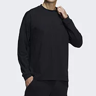 Adidas M Si Wrd Tee [HA1871] 男 長袖 上衣 吸濕 排汗 寬鬆 垂肩 大學T 亞洲尺寸 黑 M 黑