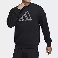 Adidas St Logo Sweat [H39359] 男 長袖 上衣 休閒 舒適 柔軟 棉質 亞洲版 黑 XL 黑