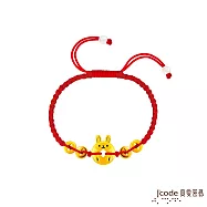 J&rsquo;code真愛密碼金飾 五錢錢兔硬金編織手鍊